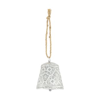 Bell metal with hanger 12x12x15cm Silver