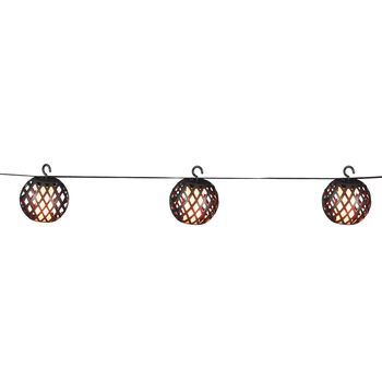 Party lights solar zwart 10 warm white bulbs - l210cm