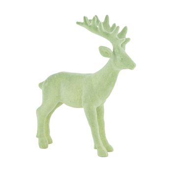 Figurine reindeer polyresin 15x4x18cm Green