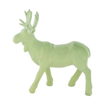 Figurine reindeer polyresin 19x7x19cm Green