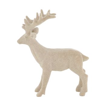 Figurine reindeer polyresin 15x4x18cm Cream