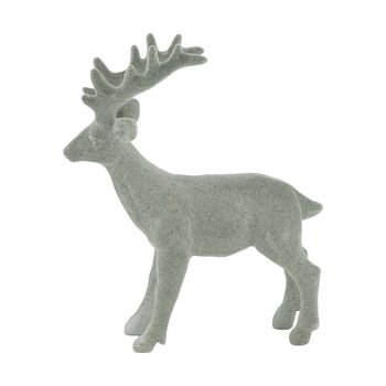 Figurine reindeer polyresin 15x4x18cm Grey
