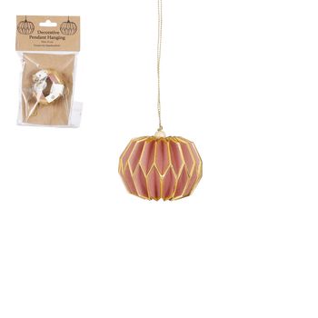 Ornament honingraat roze - h6,5xd8cm