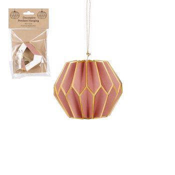 Ornament honingraat roze - h10xd12cm