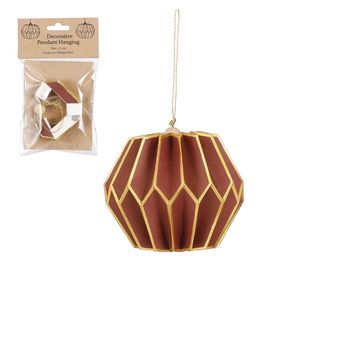 Ornament honingraat rood - h10xd12cm