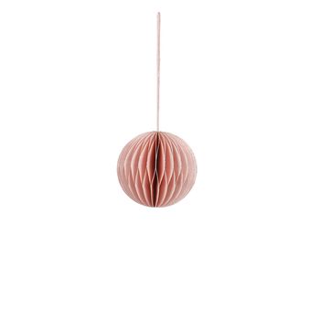 Ornament bal recycled paper roze - h8xd8cm