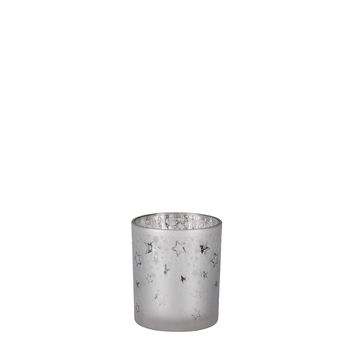 Teelichthalter Stern weiß - H10xT9cm