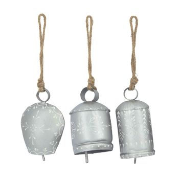 Bell metal with hanger 7x7x13cm Mixed Silver