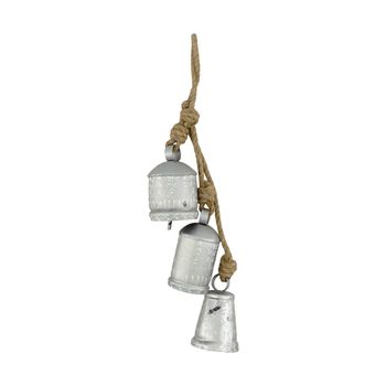 Bell metal with hanger 6x6x52cm Silver