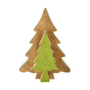 Tree mango wood 23x2.3x31cm Green mix