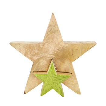 Star mango wood 28x3.3x28cm Green mix