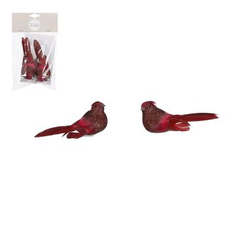 Clip vogel d.rood 2 stuks - l12xb4xh4,5cm