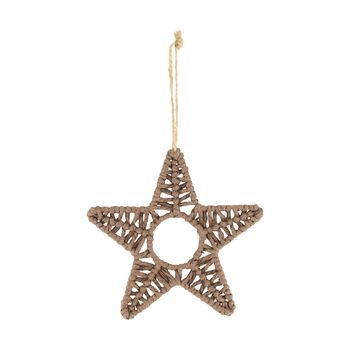 Hanger star paper rope 18x1x18cm Brown