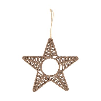 Hanger star paper rope 24x1x24cm Brown