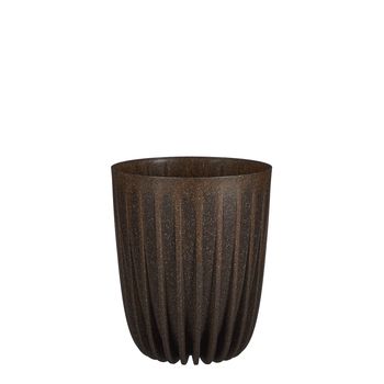 Lungo pot round d. brown FSC Mix - h22,5xd19cm