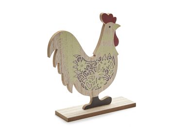Wooden rooster 16x20cm