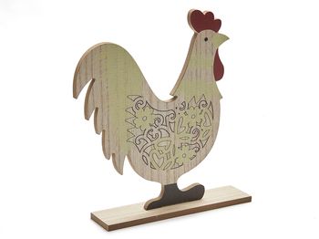 Wooden rooster 22x27cm