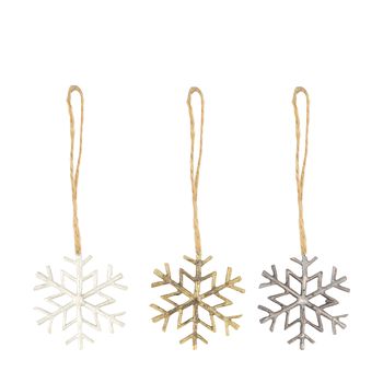 Hanger snowflake aluminium 12x0.5x12cm Mixed Multi