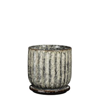 Tim pot round grey - h16xd15,5cm