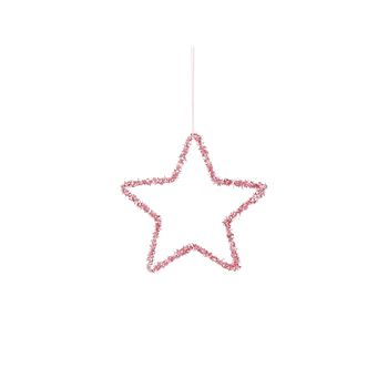 Ornament ster roze - d15cm