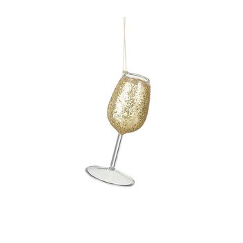 Ornament champagne glas glas champagne - h12xd4,5cm