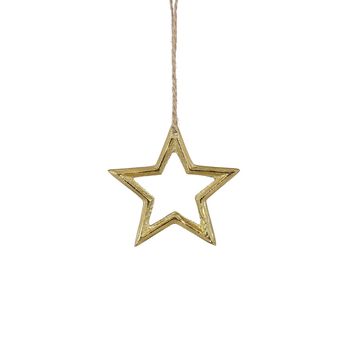 Ornament ster gerecycled aluminium goud - d10cm