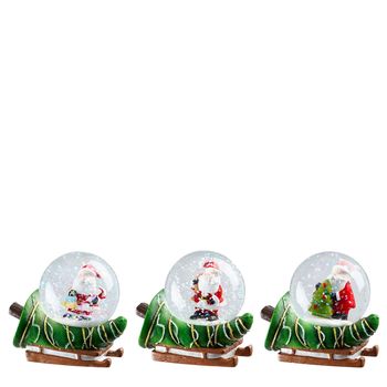 Dekoration Wasser Ball Weihnachtsmann grün 3 sortiert - l7xb5xh6cm