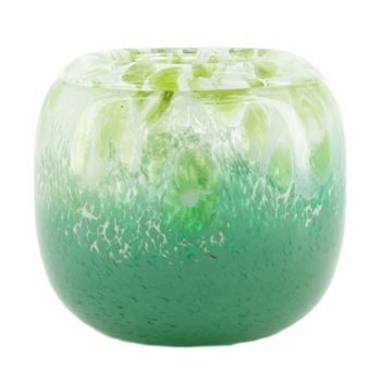 Vase glass 16x16x13.5cm Green
