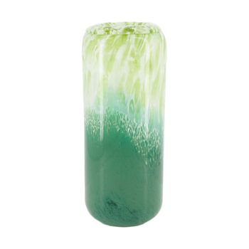 Vase glass 15x15x35.5cm Green