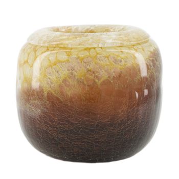 Vase glass 16x16x13.5cm Amber