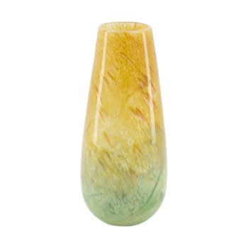 Vase glass 12.5x12.5x28.5cm Green
