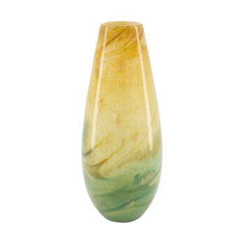 Vase glass 15.5x15.5x37.5cm Green