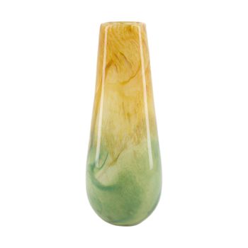 Vase glass 17x17x42cm Green