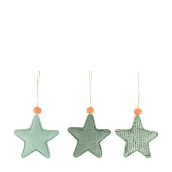 Hanger star cotton 15x4x15cm Mixed Green