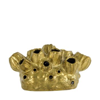 Vase ceramic 28.5x15x15cm Gold