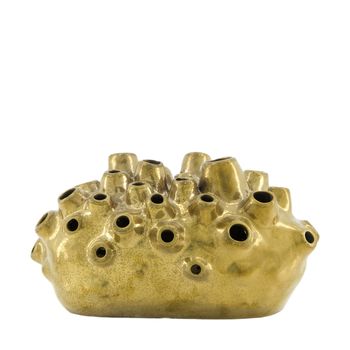Vase ceramic 27.5x14x15cm Gold