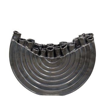 Vase ceramic 34.5x9x27.5cm Silver