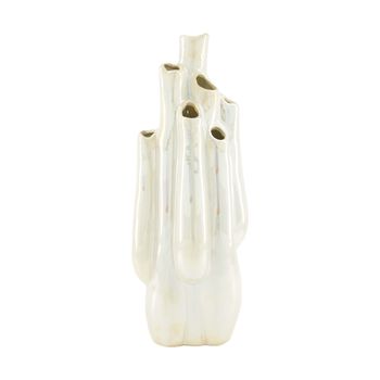 Vase ceramic 16x11.5x42cm White