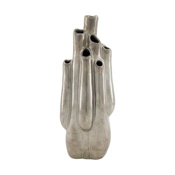 Vase ceramic 16x11.5x42cm Silver