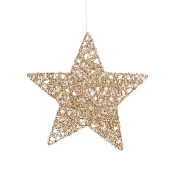 Ornament ster dicht champagne - d25cm