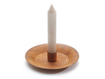 Metal candle holder Ø13,5x3cm rusty