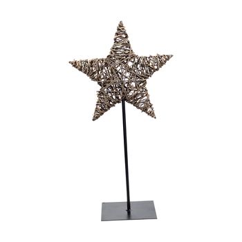 Star rattan on stand 38x20x70cm Brown