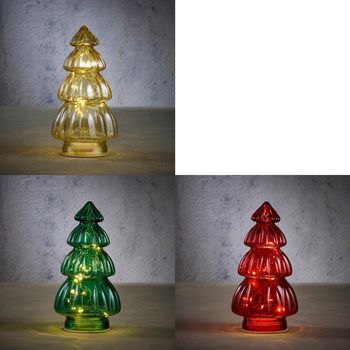 Boom groen goud rood 3 ass 10 led - h28xd15cm - excl. batt. met timer