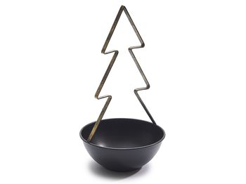 Metal bowl tree Ø15x30cm black/gold