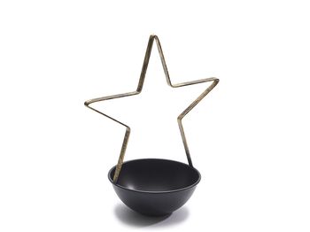 Metal bowl star Ø12x25cm black/gold