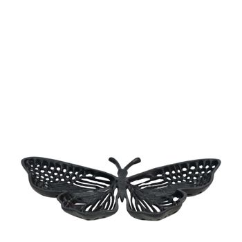 Tablett Schmetterling Aluminium 40.5x24x5cm Schwarz