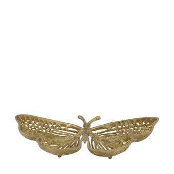 Tray butterfly aluminium 40.5x24x5cm Gold