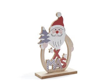 Wooden Santa open  14x20cm