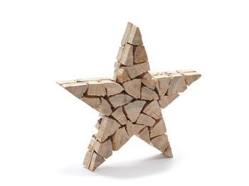 Standing pine wood star 25x3,3x24cm