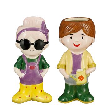 Funny pot lila geel 2 assorti - l10xb8,5xh21cm